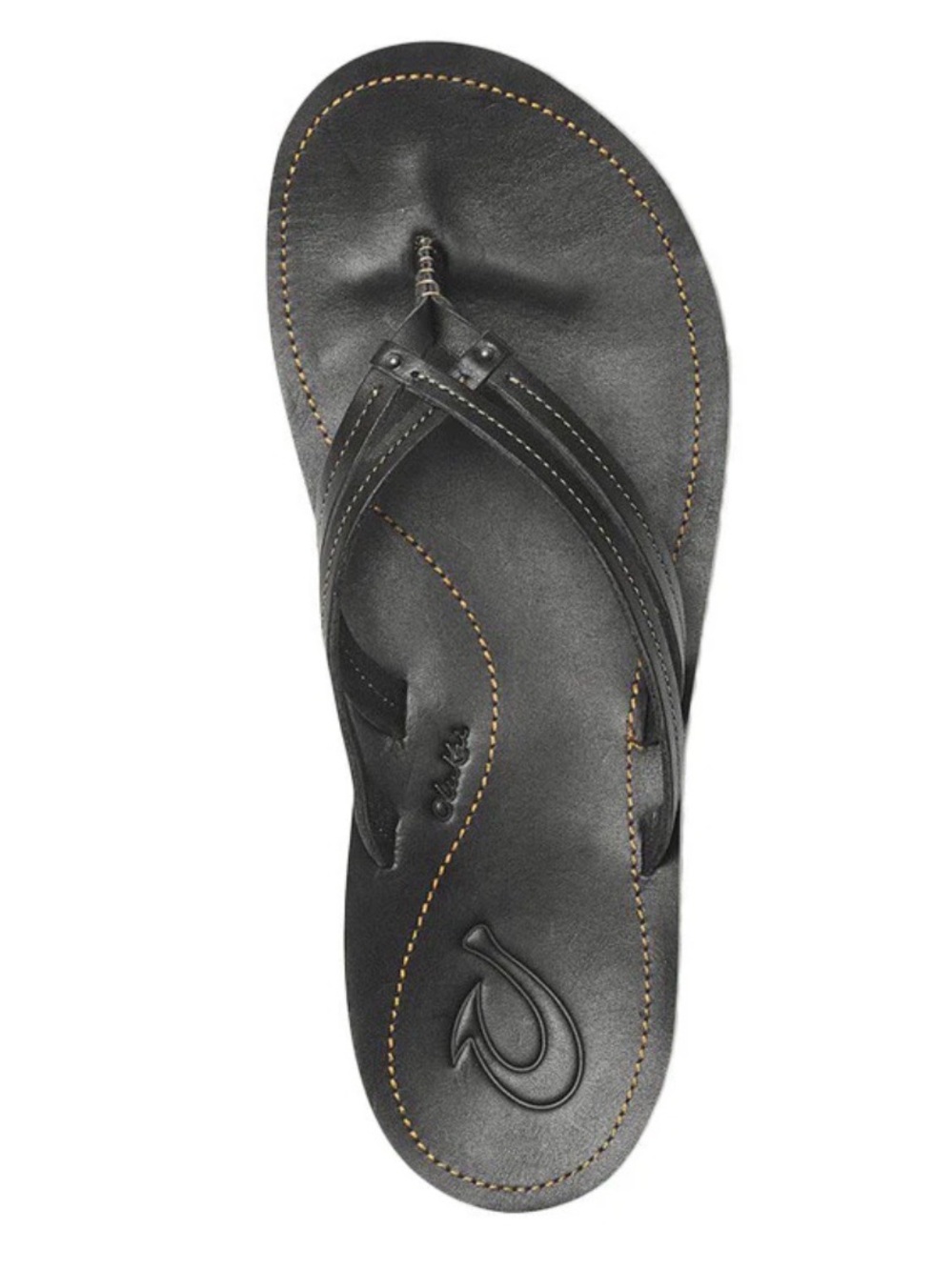 Olukai U'l Sahara W Women's Black Leather Sandals Size 10